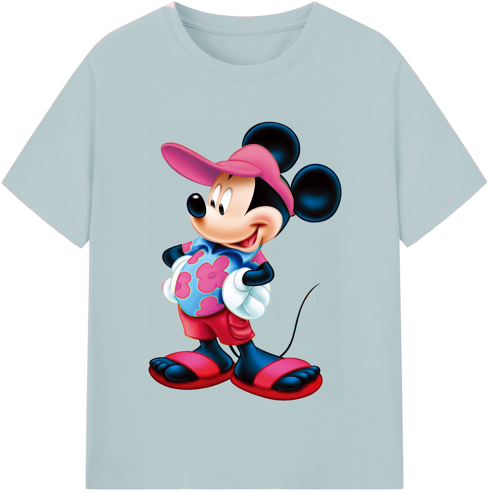 （画像用） ミッキーマウス Mickey Mouse 綿100％半袖Tシャツ（フロントプリント）